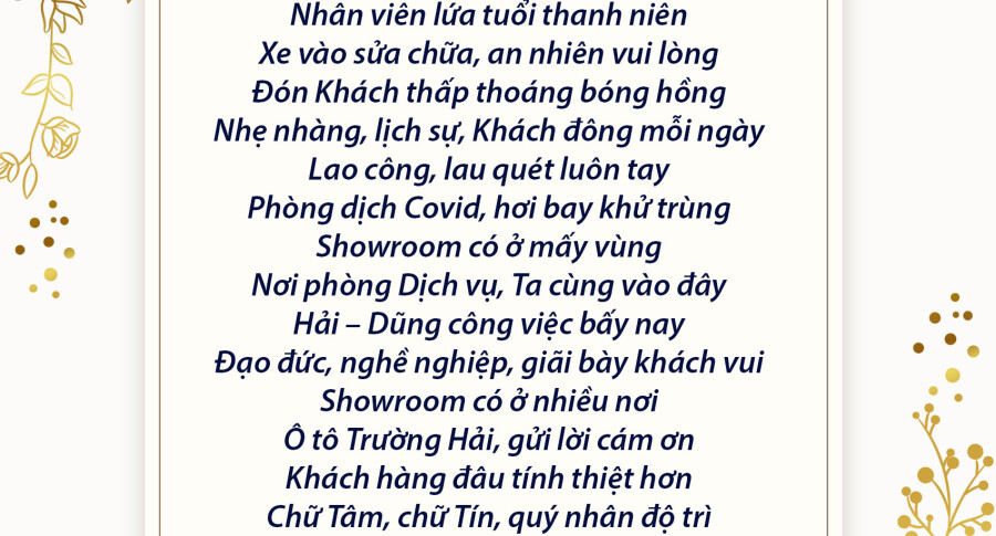 Khách hàng làm thơ khen tặng KIA Vinh